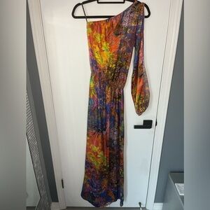 HOLT Vibrant Multicolor One-Shoulder Dress